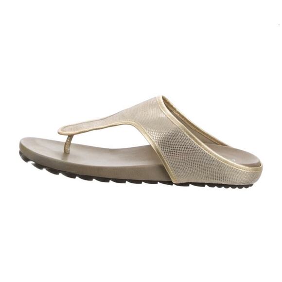 Donald J Pliner Women Gyer Lt Pewter Metallic Wedge Sandals Women's US Size 11 - Picture 3 of 5